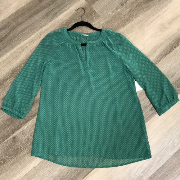 Caslon Tops - 🆕 Caslon Aqua Long Sleeve Sheer Blouse